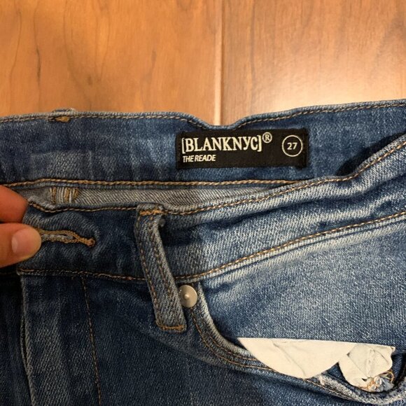 Blank NYC The Reade Classic Skinny Frayed Hem Jeans Denim Pants - Picture 4 of 6